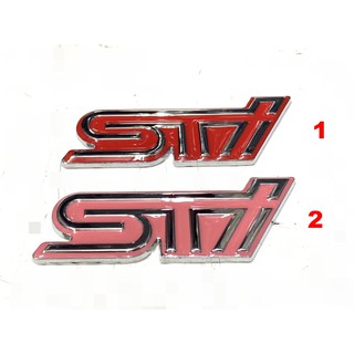 SUBARU STI โลโก้ 3M สแตนเลส แดง ชมพู ตรา รุ่น Racing logo Forester Impreza Legacy Outback WRX BRZ กาว2หน้า