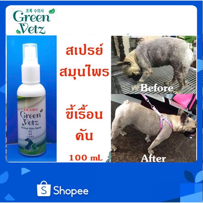 green-vetz-สเปร์ยฉีดพ่นรักษาโรคผิวหนังสัตว์เลี้ยง-ยาขี้เรื้อนหมา-แมว-ยารักษาโรคผิวหนัง-ยารักษาเชื้อราแมว-100-ml