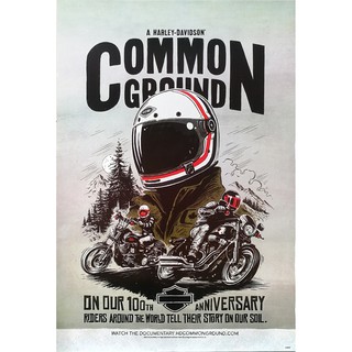 โปสเตอร์ รูปวาด กราฟฟิก โฆษณา Harley Davidson Common Ground POSTER 24