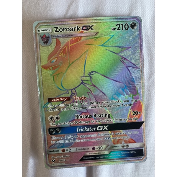 Zoroark GX rainbow rare Shopee Thailand