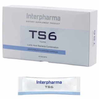 TS6 Probiotic โปรไบโอติก 6 สายพันธุ์  ปรับสมดุลทางเดินอาหาร ลดอาการภูมิแพ้ ลดสิว(45ซอง/box)