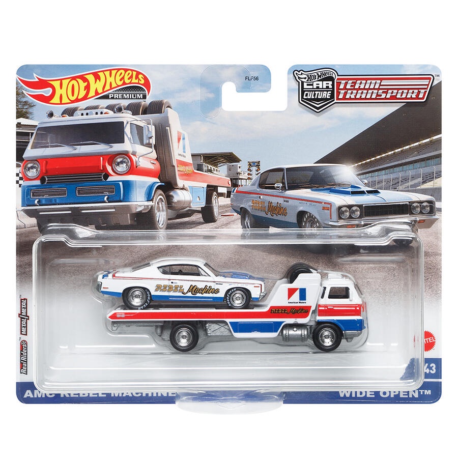 Hot Wheels Premium Car Culture Team Transport AMC Rebel Machine & Wide Open HCR38/FLF56