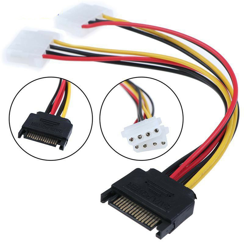 สาย 15pin Sata Male To Double 4 Pin Molex Female 1x2 ST3 (สินค้ามีพร้อม ...