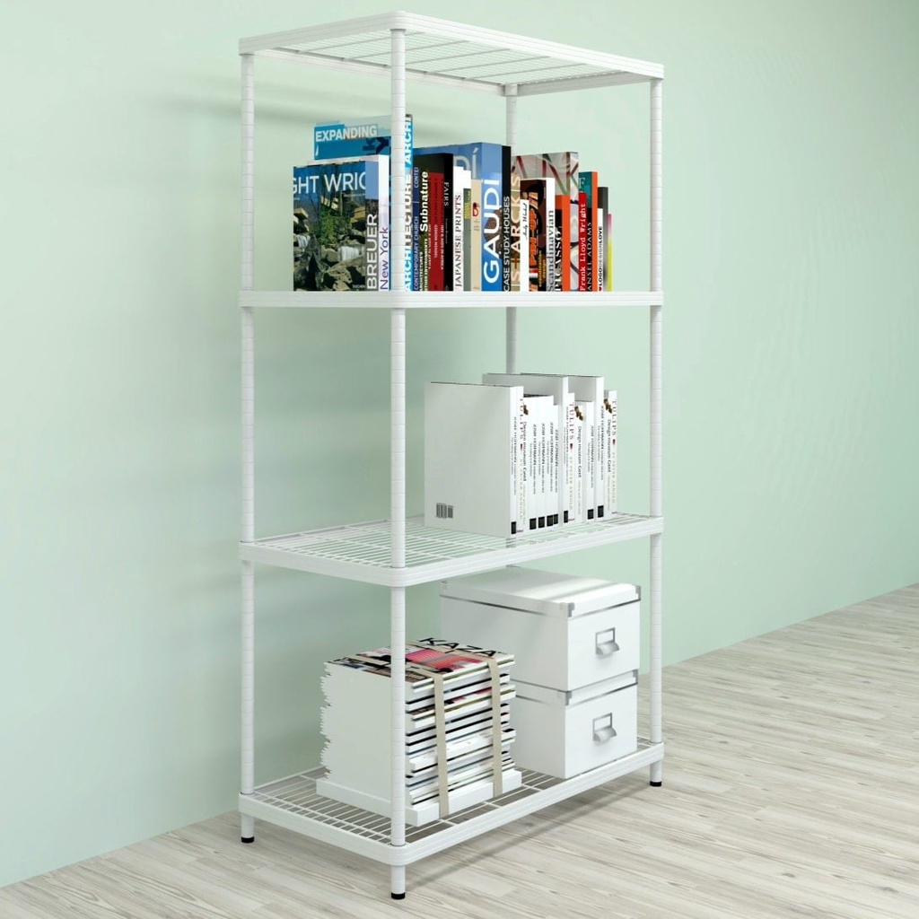 chandee-ชั้นวางของ-4ชั้น-90x45x160-เส้นลวดตรง-white-ท่อ1นิ้ว-1ชิ้น-ออเดอร์
