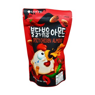 lotte Spicy Chicken Almond 200g อัลมอนด์อบรสไก่เผ็ด 200 กรัม.