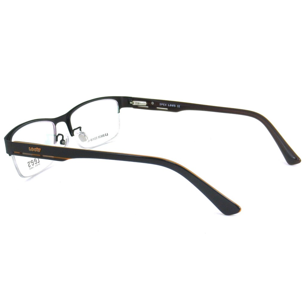 lees-แว่นตา-รุ่น-50630-c-12-สีน้ำตาล-กรอบเซาะร่อง-ขาสปริง-วัสดุ-สแตนเลส-สตีล-สำหรับตัดเลนส์-กรอบแว่นตา-eyeglasses