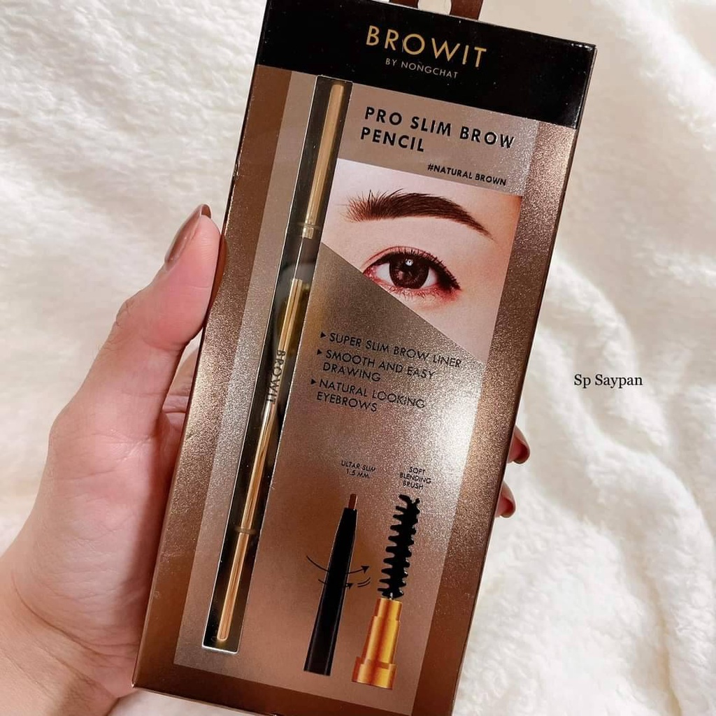 แท้100-ที่เขียนคิ้วน้องฉัตร-ดินสอเขียนคิ้วน้องฉัตรโปรสลิม-proslim-brow-pencil