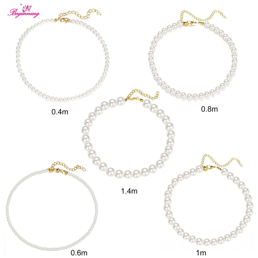 beginning-เครื่องประดับผู้หญิงสร้อยคอโชคเกอร์ไข่มุกเทียมสวยหรู