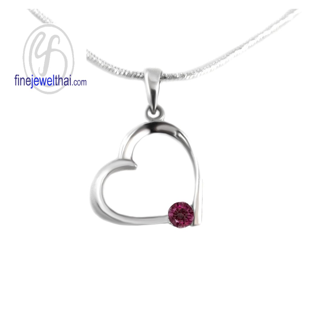 finejewelthai-จี้-ทับทิม-เงินแท้-จี้พลอย-หัวใจ-พลอยประจำเดือนเกิด-ruby-pendant-silver925-p1102rb