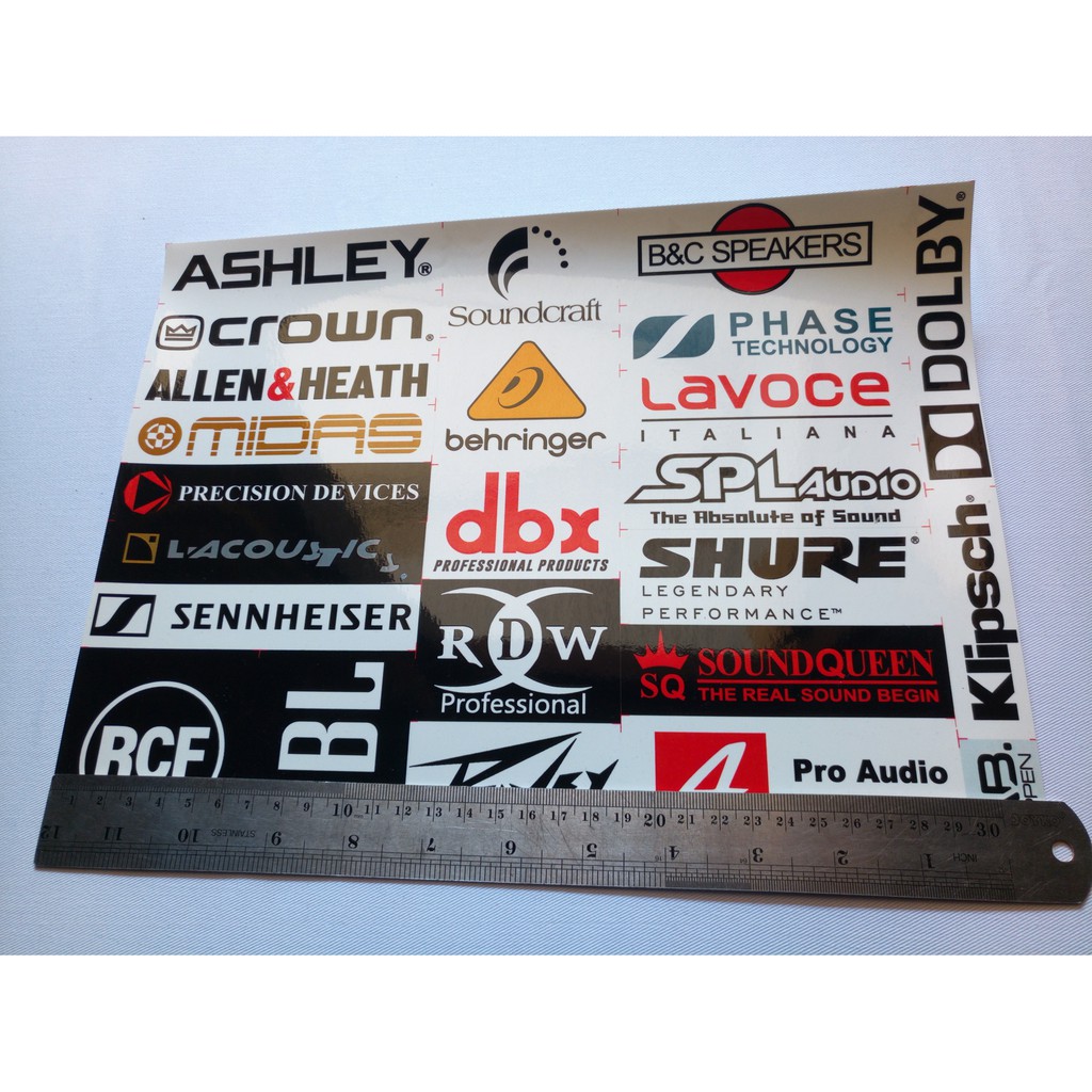 SOUND SYSTEM STICKERS CONTAIN 34 / 24 PREMIUM WATERPROOF VYNIL STICKERS ...