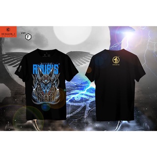 เสื้อยืดผู้ชาย เสื้อยืดคอกลม ลาย Anubis God Of Underworld VerF สำหรับ ชาย หญิง ผ้า Cotton USA สีพื้น ดำ ขาว ขนาด