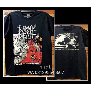 เสื้อยืดผู้ชาย เสื้อยืด พิมพ์ลาย METAL PUNK ROCK NAPALM DEATH HARMONY CORRUPTION พรีเมี่ยม S-5XL