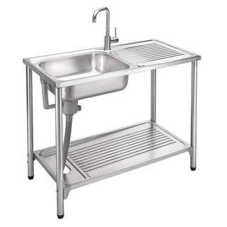 Sink stand FREESTANDING SINK 1B1D MEX PSA100ML STAINLESS STEEL Sink device Kitchen equipment อ่างล้างจานขาตั้ง ซิงค์ขาตั