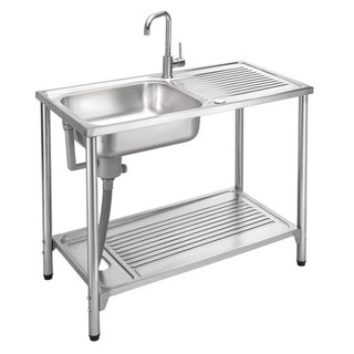 SINK STANDING 1Bowl1Drain MEX PSA100ML STAINLESS ซิงค์ขาตั้ง 1 หลุม 1 ที่พัก MEX PSA100ML อ่างล้างจานขาตั้ง อ่างล้างจานแ