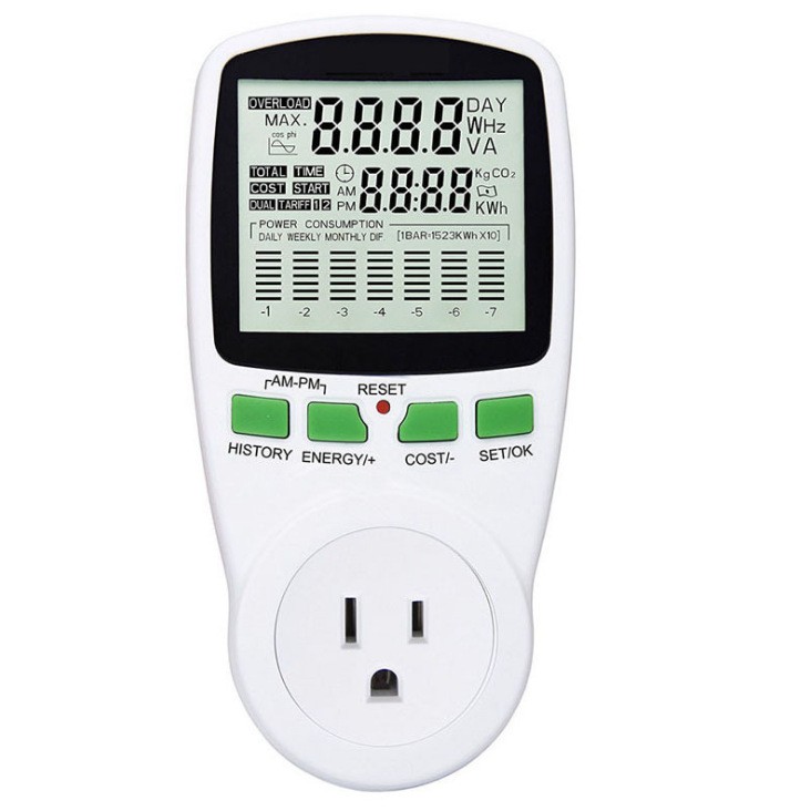 ภาพหน้าปกสินค้าปลั๊กมิเตอร์ วัดกระแส แรงดัน กำลังไฟฟ้า แปลงเป็นค่าไฟ Digital LCD Energy Meter Watt meter Electricity Power Measure จากร้าน chiangdefence บน Shopee