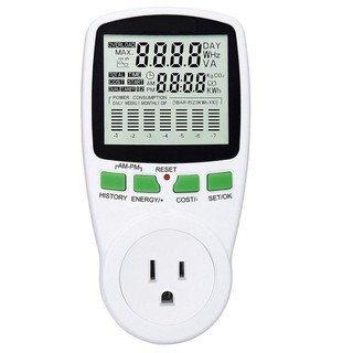 ภาพหน้าปกสินค้าปลั๊กมิเตอร์ วัดกระแส แรงดัน กำลังไฟฟ้า แปลงเป็นค่าไฟ Digital LCD Energy Meter Watt meter Electricity Power  Measure ที่เกี่ยวข้อง