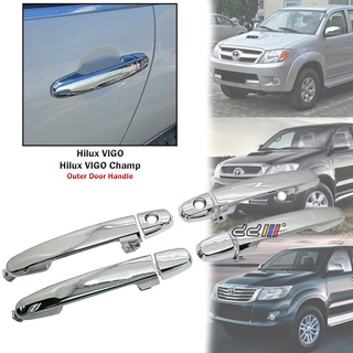 มือจับประตูด้านนอก โครเมี่ยม สําหรับ Toyota Hilux VIGO KUN25 KUN26 2005-2014 Hilux VIGO Champ