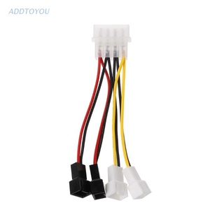 【3C】Ide Molex 4-Pin ถึง 4X 3-Pin Tx3 เคสพัดลมระบายความร้อน สายไฟอะแดปเตอร์แปลง