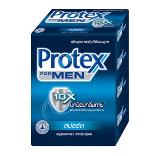 สบู่ก้อนโพรเทค สบู่ โพรเทค สปอร์ต โพรเทคส์ ผู้ชาย ขนาด 65 g. แพ็ค 4 ก้อน protex soap bar sport