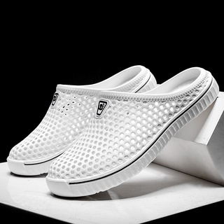 สินค้า Yee Fashion รองเท้า ชาย เท่ๆ รองเท้า ชาย แตะ รองเท้าแตะยางนิ่มแบบสวมรัดส้น หัวโต กลางแจ้ง รองเท้าชายหาด 22090606