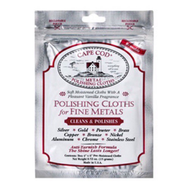 ราคาและรีวิวCape cod polishing cloth ผ้าขัดโลหะแบบซอง ใช้ขัดอะไหล่โลหะทุกชนิด