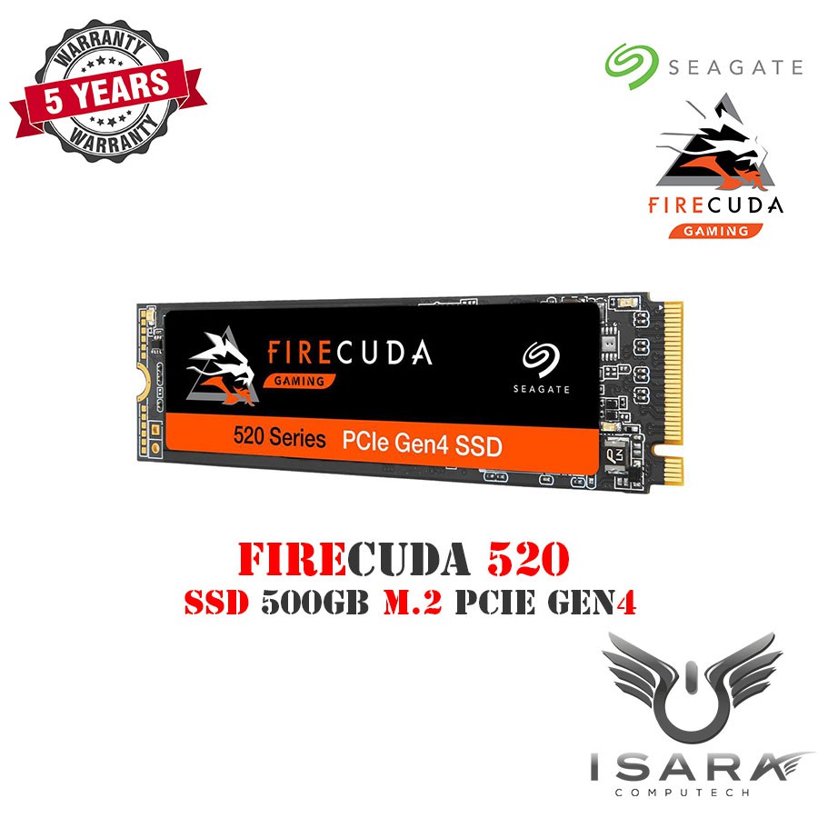 SEAGATE FIRECUDA 520 SSD 500GB, M.2 2280, PCIe Gen4/NVMe ประกัน 5 ปี ( ZP500GM3A002) | Shopee Thailand