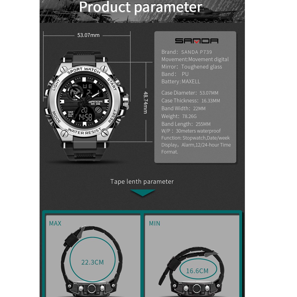 sanda-นาฬิกาข้อมือโครโนกราฟ-แบรนด์หรู-แฟชั่นสําหรับผู้ชาย-กันน้ํา-หน้าจอคู่-เหมาะกับการเล่นกีฬา