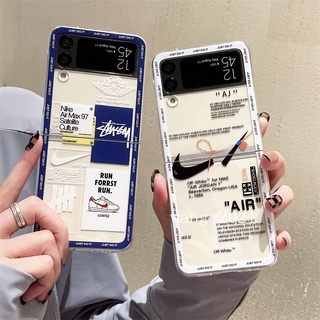 2022 New Phone Case เคส Samsung Galaxy Z Flip4 Fold4 Flip3 Fold3 5G Casing Trendy Illustration Transparent Ultra Light Soft Silicone Back Cover เคสโทรศัพท์