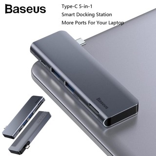 baseus harmonica five - in - one usb 3 . 0/sd/tf/pd hub อะแดปเตอร์สําหรับ  pro คอมพิวเตอร์โทรศัพท์มือถือ