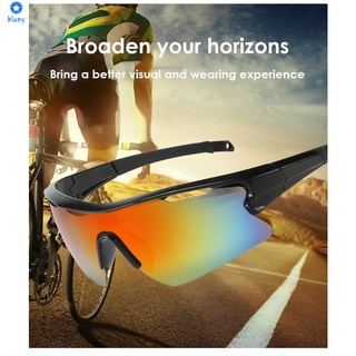 ใหม่ผู้ชายขี่จักรยานกลางแจ้งแว่นตากีฬาของผู้หญิงแว่นตากันแดดชิ้นเดียวแฟชั่นแว่นกันแดดขี่จักรยาน【 Bluey】