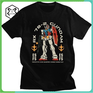 เสื้อยืดแขนสั้น คอกลม ผ้าฝ้าย พิมพ์ลายการ์ตูนกันดั้ม RX 78 Gundam Mech Robot Manga Mecha สไตล์วินเทจ สําหรับผู้ชาย