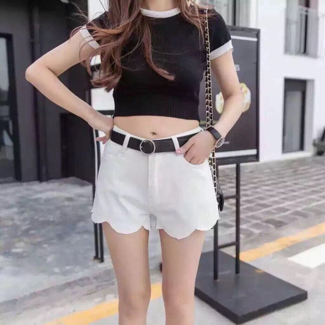 มีโค้ดลด-2tone-basic-knit-crop