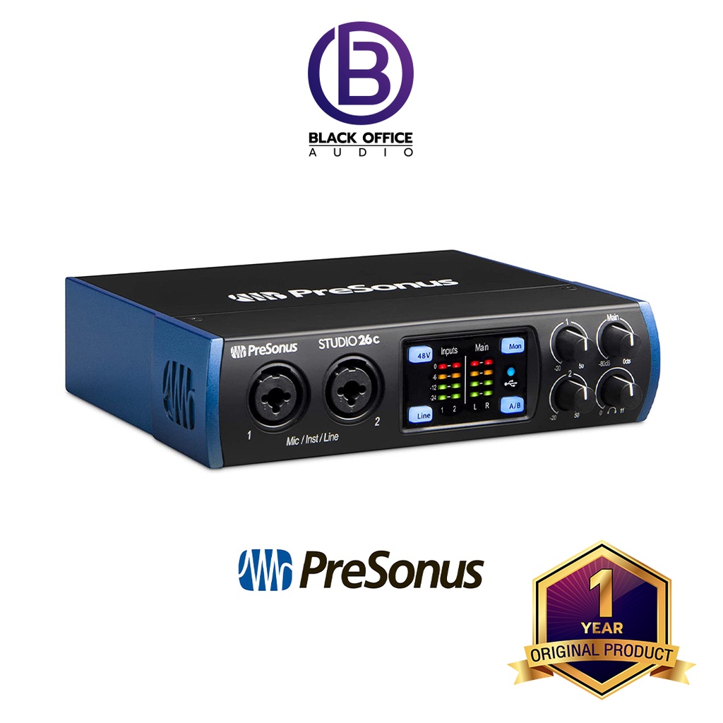 presonus-studio-26c-ออดิโออินเตอร์เฟสบันทึกเสียง-usb-audio-interface-อัดเสียง-ทำเพลง-blackofficeaudio