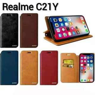 Realme C25Y(พร้อมส่งในไทย)เคสฝาพับแบบแม่เหล็กเปิดปิด เก็บนามบัตรได้Realme C25Y/Realme C21Y