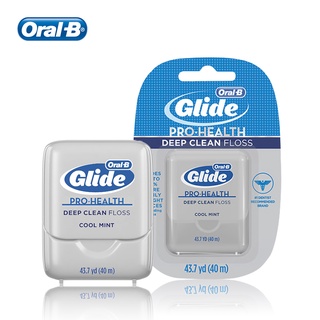 Oral B Glide Pro-Health ไหมขัดฟันทําความสะอาดอย่างล้ําลึก แบบพกพา สไลด์ง่าย ไหมขัดฟัน เพื่อสุขอนามัยในช่องปาก มิ้นท์ 40 ม.