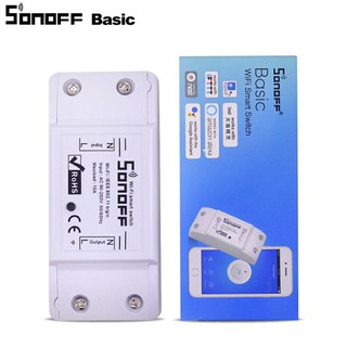ชุดเปิดปิดอุปกรณ์ไฟฟ้าผ่านมือถือ Sonoff Basic WiFi Smart Switch Wireless Home Automation Relay Module Domotica DIY Remot