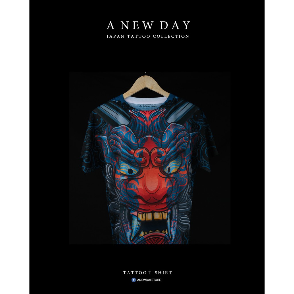 a-new-day-108-เสื้อลายสักสไตล์ญี่ปุ่น-สกรีนเต็มตัว-ลาย-oni-mask-ตรุษจีน