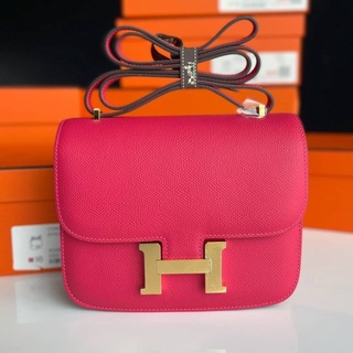 HERMES  CONSTANCE 18 EPSOM  ROSE EXTREME COLOR  GOLD r buck STAMP Z