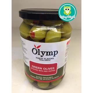 Olymp มะกอกเขียวสอดไส้พริก ตรา โอลิม ขนาดบรรจุ 720 กรัม