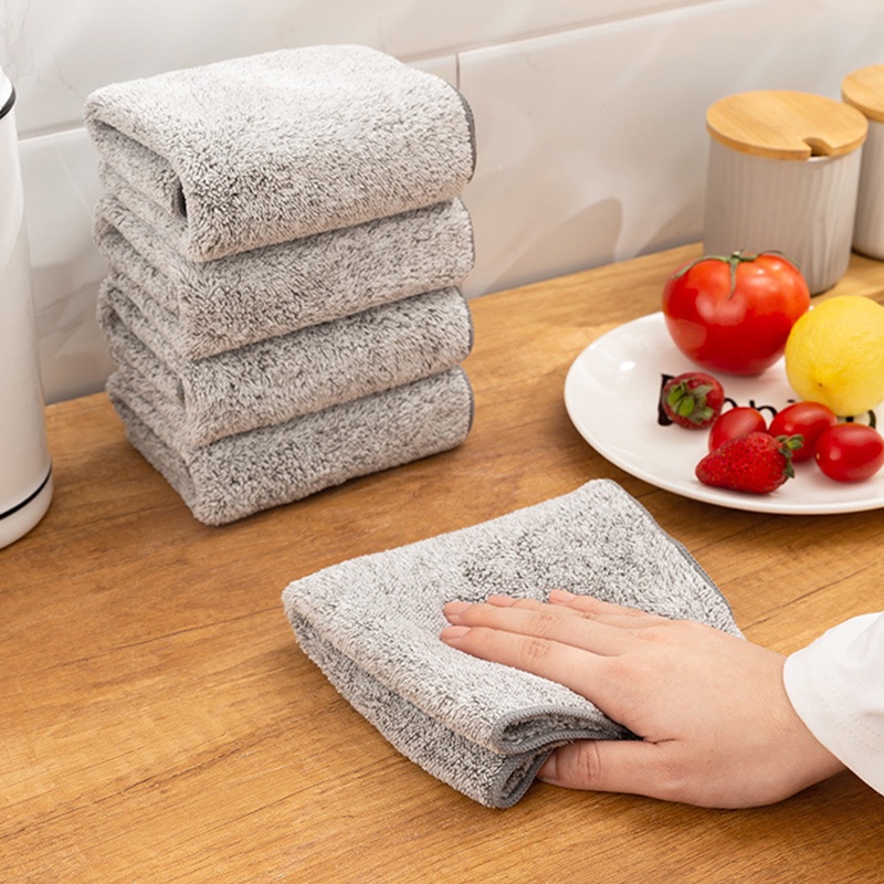 29-29เซนติเมตรห้องครัวเช็ดยาจกไมโครไฟเบอร์ทำความสะอาดผ้าหนาญี่ปุ่นถ่านไม้ไผ่ดูดซับผ้า-bri