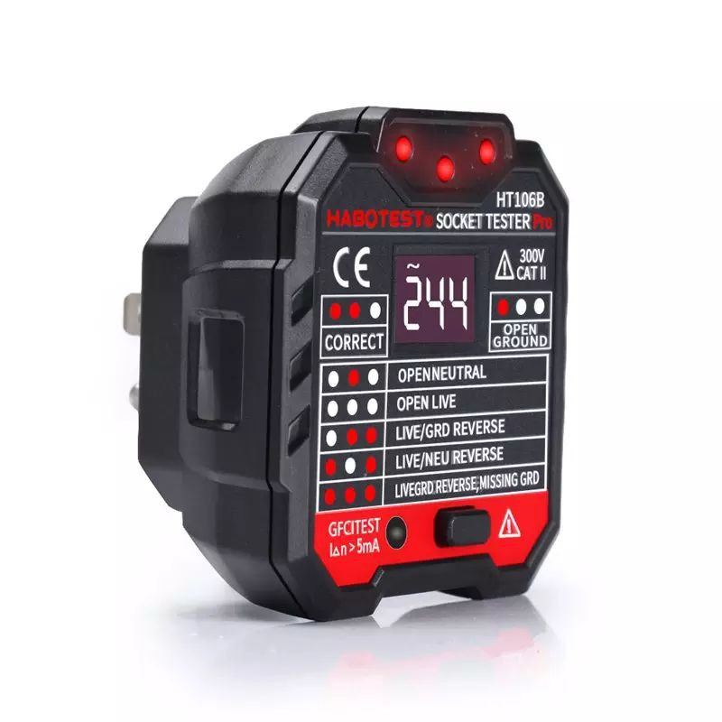 มัลติมิเตอร์ดิจิตอล-มิเตอร์วัดไฟ-อุปกรณ์ตรวจจับแรงดันไฟฟ้า-habotest-ht106-เครื่องตรวจแรงดันไฟฟ้า-เครื่องเช็คกราว-เช็คไฟ
