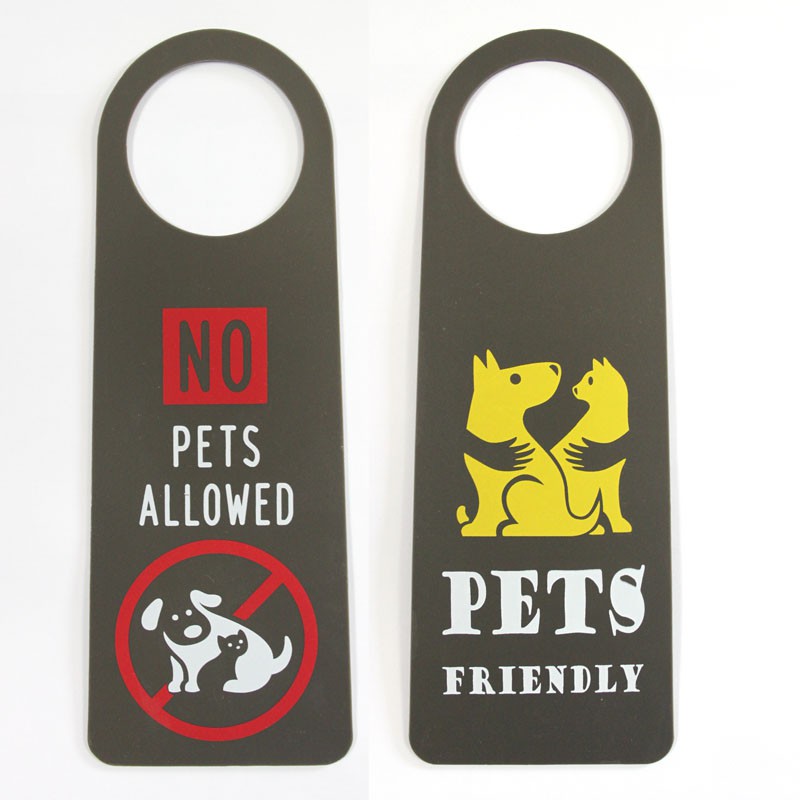 ป้ายแขวนประตู PETS FRIENDLY // NO PET ALLOWED (แพ็ค 3 ชิ้น) Shopee
