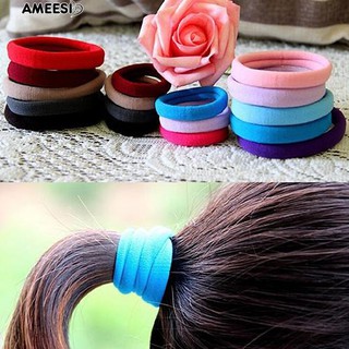 ♥☞ 10Pcs เชือกเส้นผ่านศูนย์กลางวงผมที่ยืดหยุ่นเชือกรัดผม Scrunchie