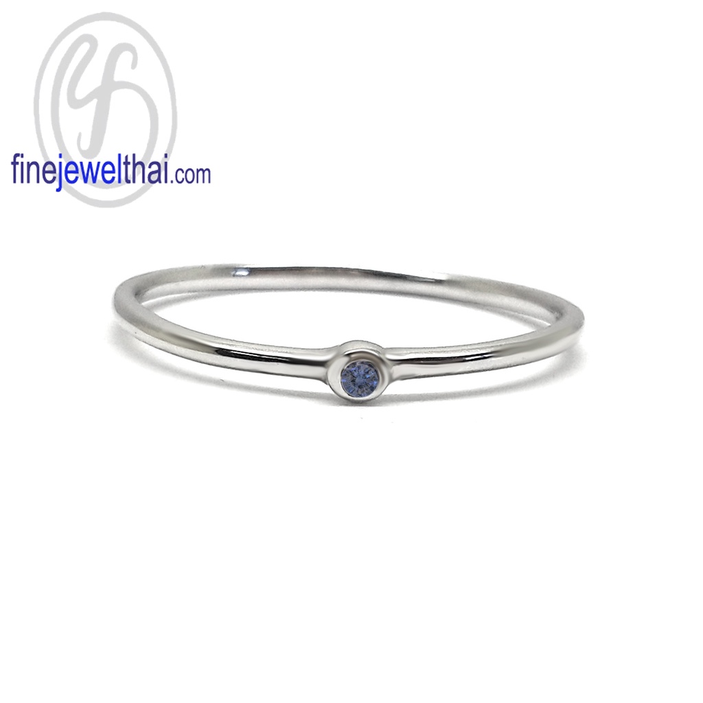 finejewelthai-แหวนไพลิน-ไพลินแท้-แหวนเงินแท้-พลอยประจำเดือนเกิด-blue-sapphire-silver-ring-birthstone-r1362bl