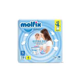 โปรโมชั่น : Molfix ผ้าอ้อมเด็กโมลฟิกซ์ เอ็กซ์ตร้า ดราย แพ้นส์ S 78 ชิ้น