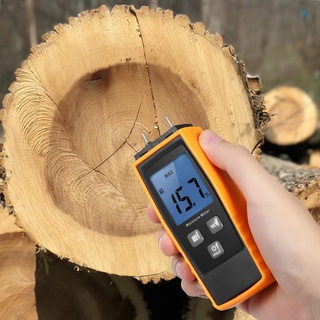 Handheld Mini Moisture Meter Digital LCD Lumber Damp Meter Wood Moisture Detector Humidity Tester for Timber Wood Drywall Plants Sheetrock Brick Mortar Concrete with 2 Pin Probe Range 0%～80%