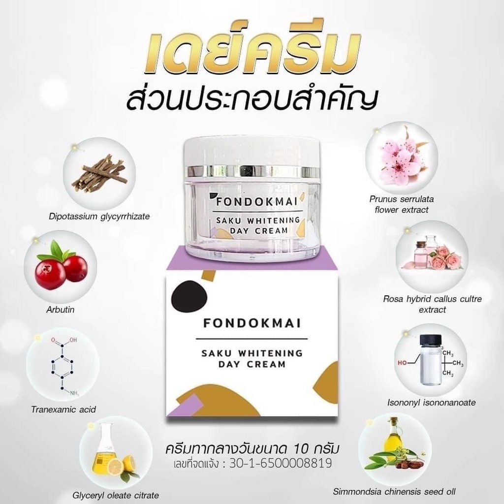 ฝนดอกไม้ซากุ-เดย์-ครีม-fondokmai-10g-กล่องขาว