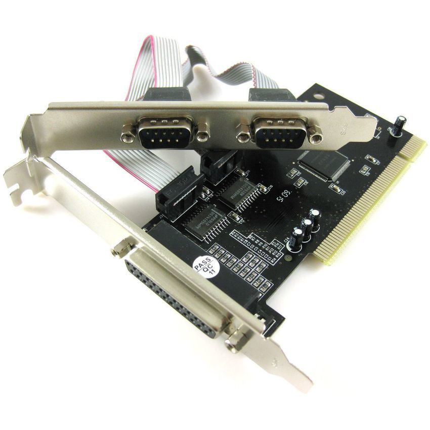 ภาพหน้าปกสินค้า2 Port RS-232 RS232 Serial Port COM 1 Port Printer Parallel Port LPT to PCI Adapter Converter Card (Intl)