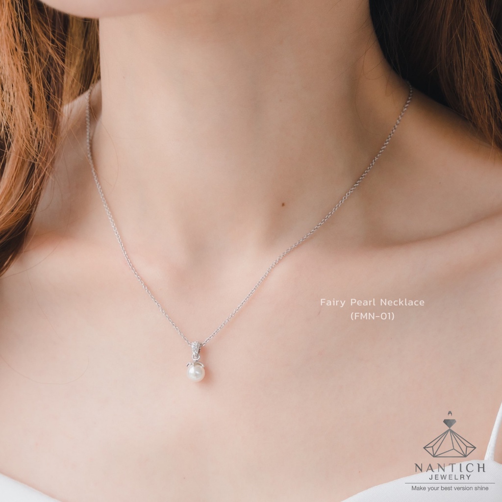 ภาพสินค้า‍ ️  ต่างหู สร้อยคอ คนแพ้ง่าย : Fairy Pearl (FME-01 , FMN-01) Nantich Jewelry จากร้าน nantichjewelry_official บน Shopee ภาพที่ 8