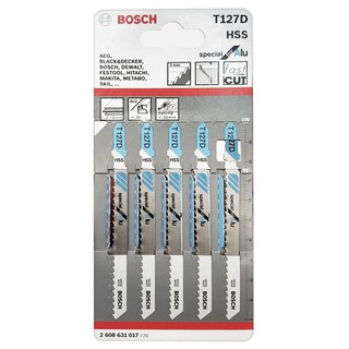 BOSCH ใบเลื่อยจิ๊กซอว์ตัดอลูมิเนียม 3-15 มิล  รุ่น T127D (แพ็ค5ใบ)  บอสซ์ ของแท้100%